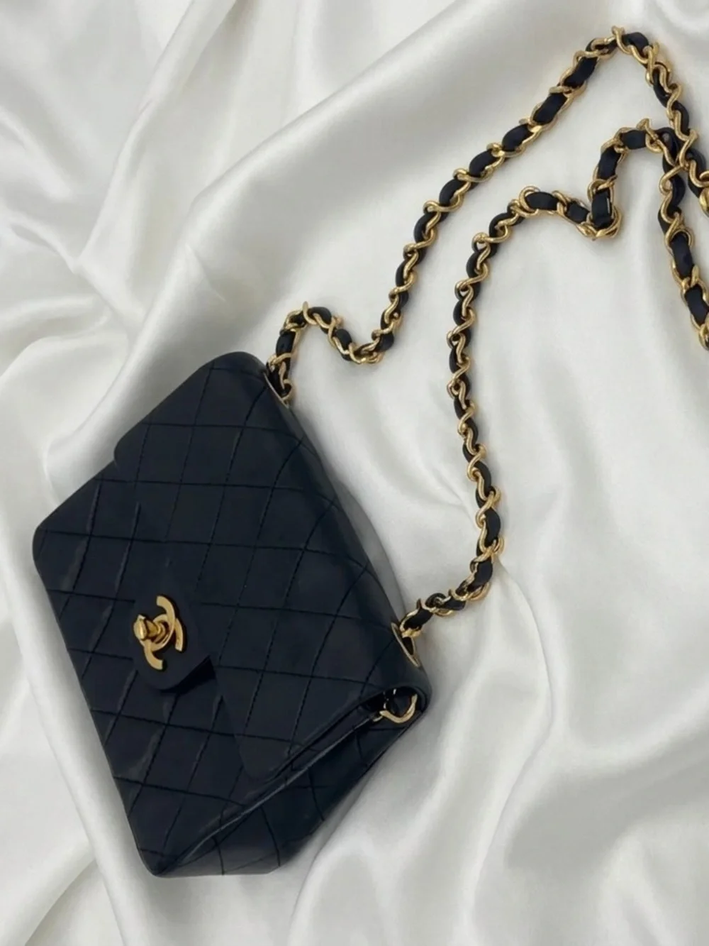 CHANEL Black Quilted Lambskin Mini Flap Crossbody with Gold Chain - Picture 5 of 14